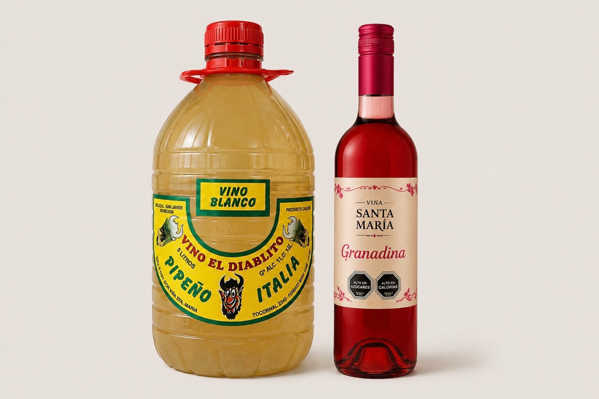 Promo Pipeño el Diablito 5lt + Granadina 1lt